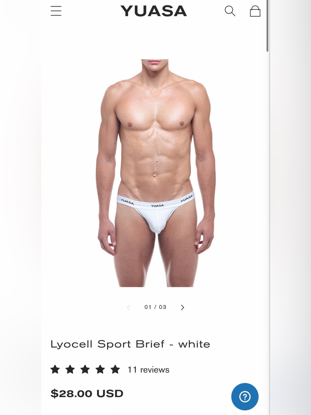 Lyocell Sport Brief - White